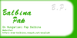 balbina pap business card